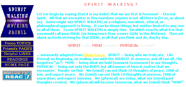 SpiritWalking's New Age Thinking